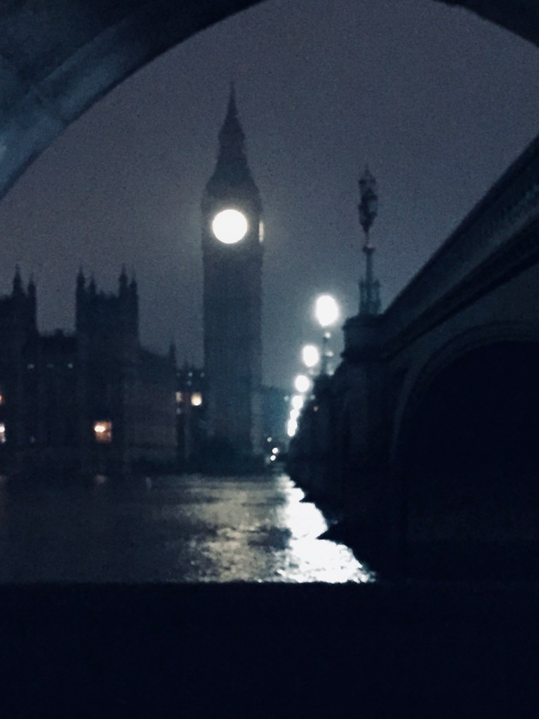 Night photograph taken June 2016 of the Palace of Westminster’s Elizabeth Tower from the south bank