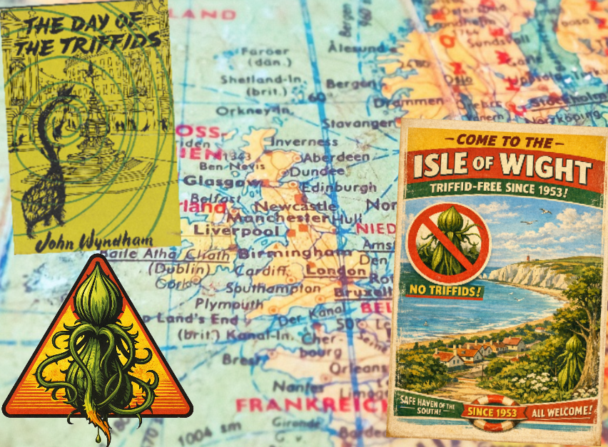 Map of locations in the novel The Day of the Triffids