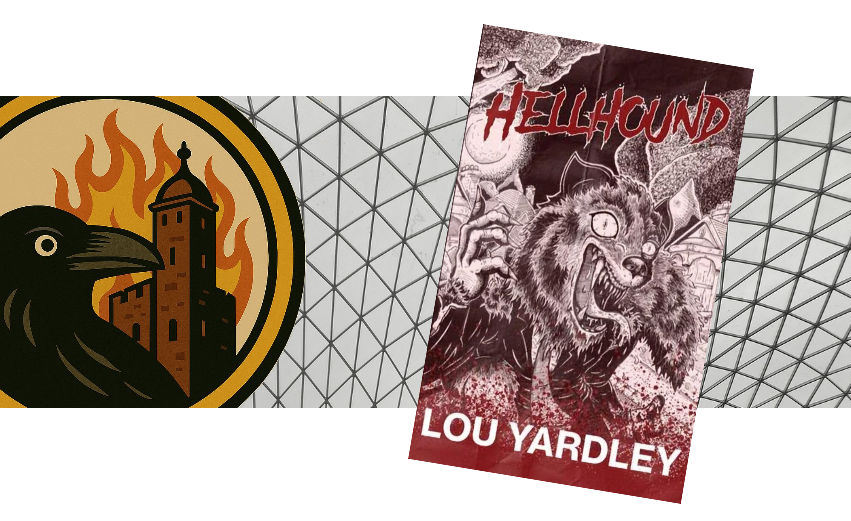 Banner image for RavensWatch review of Hellhound by Lou Yardley, a werewolf in a pub, you say? Here's my money!